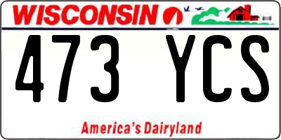 WI license plate 473YCS