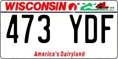 WI license plate 473YDF