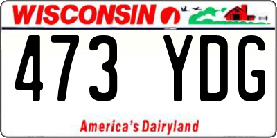 WI license plate 473YDG