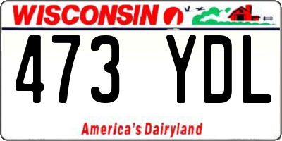 WI license plate 473YDL