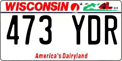 WI license plate 473YDR