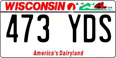 WI license plate 473YDS