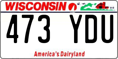 WI license plate 473YDU