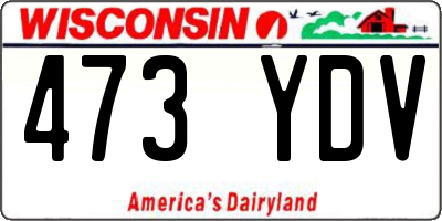 WI license plate 473YDV