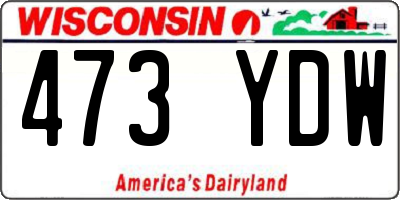 WI license plate 473YDW