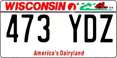 WI license plate 473YDZ