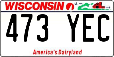 WI license plate 473YEC
