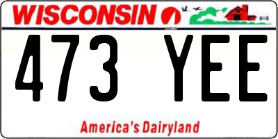 WI license plate 473YEE