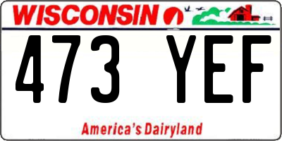 WI license plate 473YEF