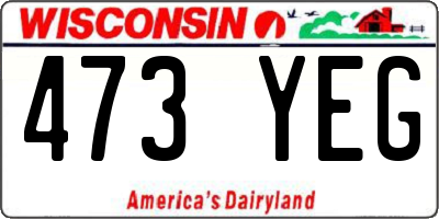 WI license plate 473YEG