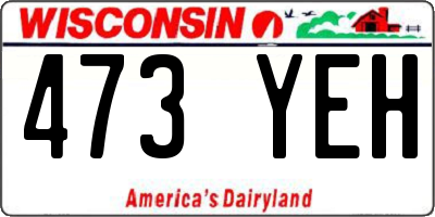 WI license plate 473YEH