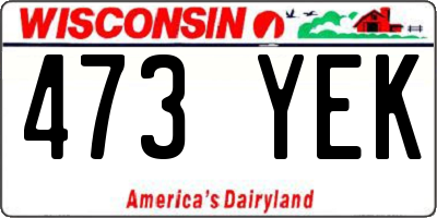 WI license plate 473YEK