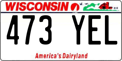 WI license plate 473YEL