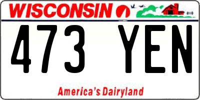 WI license plate 473YEN
