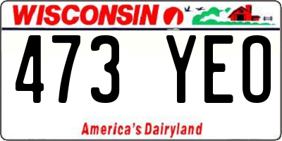 WI license plate 473YEO