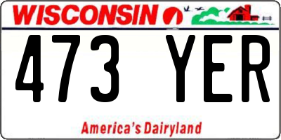 WI license plate 473YER