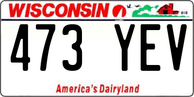 WI license plate 473YEV
