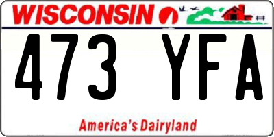 WI license plate 473YFA