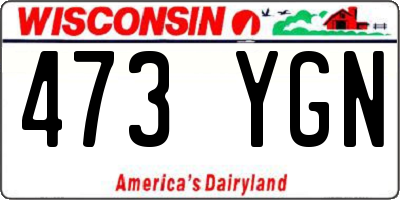 WI license plate 473YGN