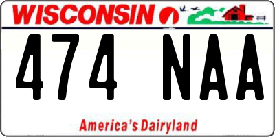 WI license plate 474NAA