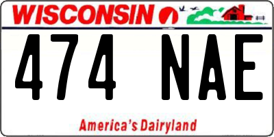 WI license plate 474NAE