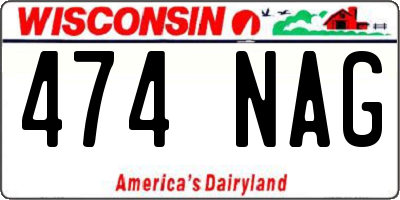 WI license plate 474NAG