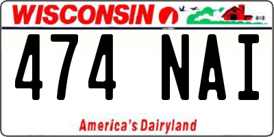 WI license plate 474NAI