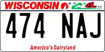 WI license plate 474NAJ