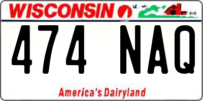 WI license plate 474NAQ