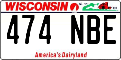 WI license plate 474NBE