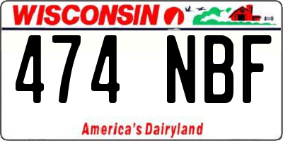 WI license plate 474NBF