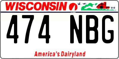 WI license plate 474NBG