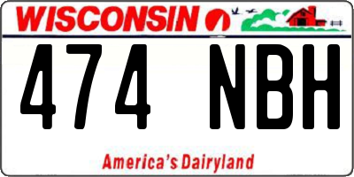 WI license plate 474NBH