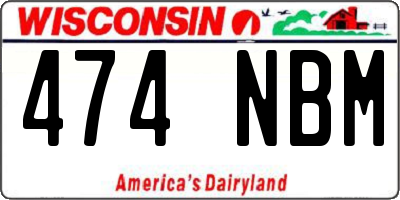 WI license plate 474NBM
