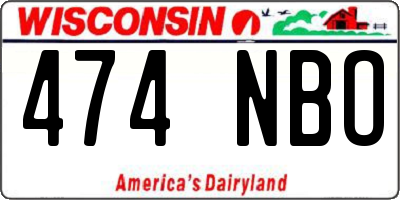 WI license plate 474NBO