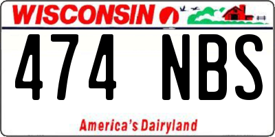 WI license plate 474NBS