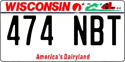 WI license plate 474NBT