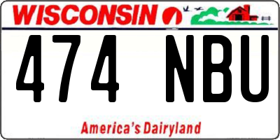 WI license plate 474NBU