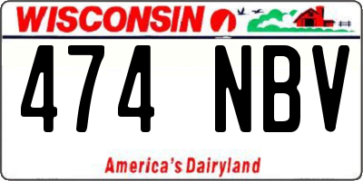 WI license plate 474NBV