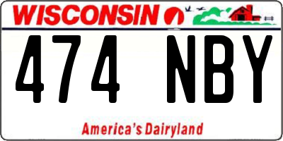 WI license plate 474NBY