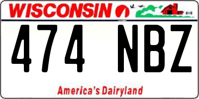 WI license plate 474NBZ