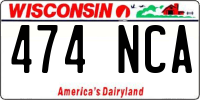 WI license plate 474NCA