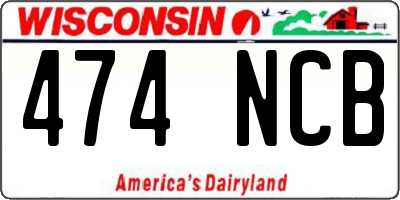 WI license plate 474NCB