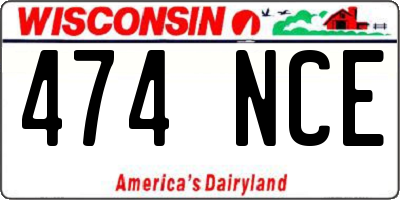 WI license plate 474NCE