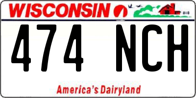 WI license plate 474NCH
