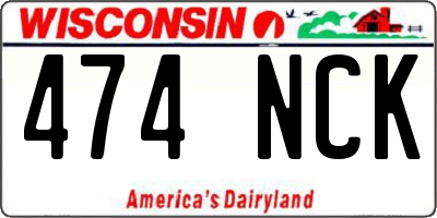 WI license plate 474NCK
