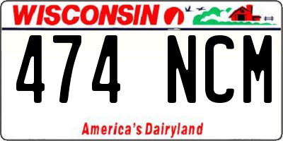 WI license plate 474NCM