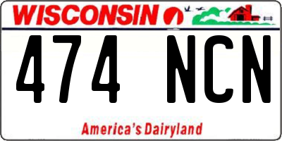 WI license plate 474NCN