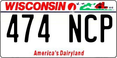 WI license plate 474NCP