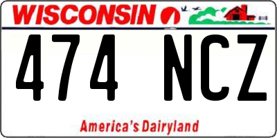 WI license plate 474NCZ